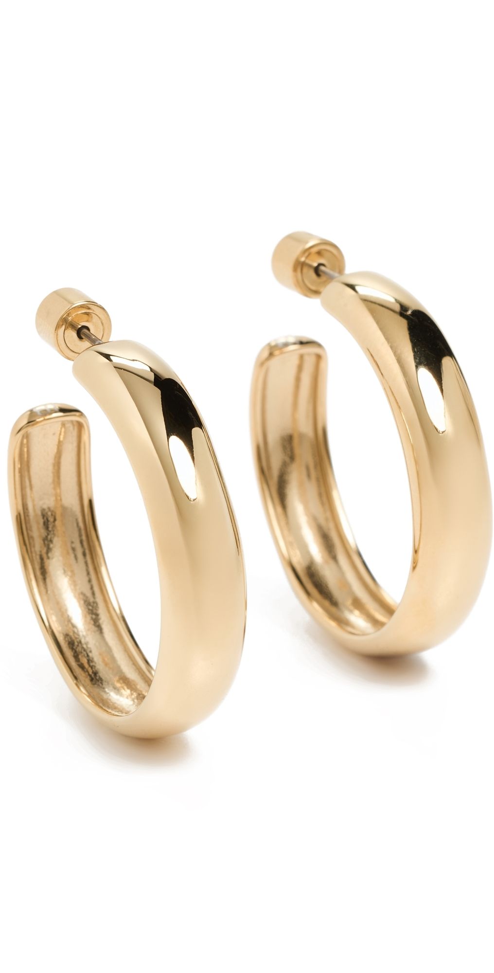 JENNY BIRD Large Staple Hoops High Polish Gold One Size