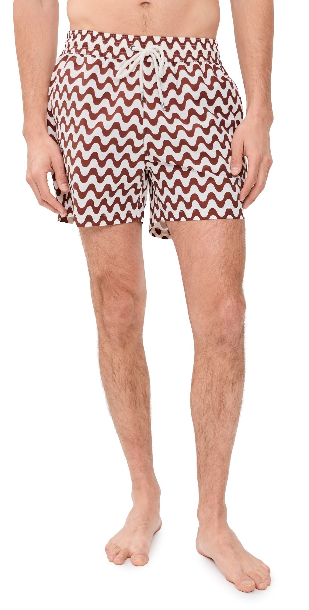 Frescobol Carioca Rio Swim Shorts 4 Brown/Ecru M