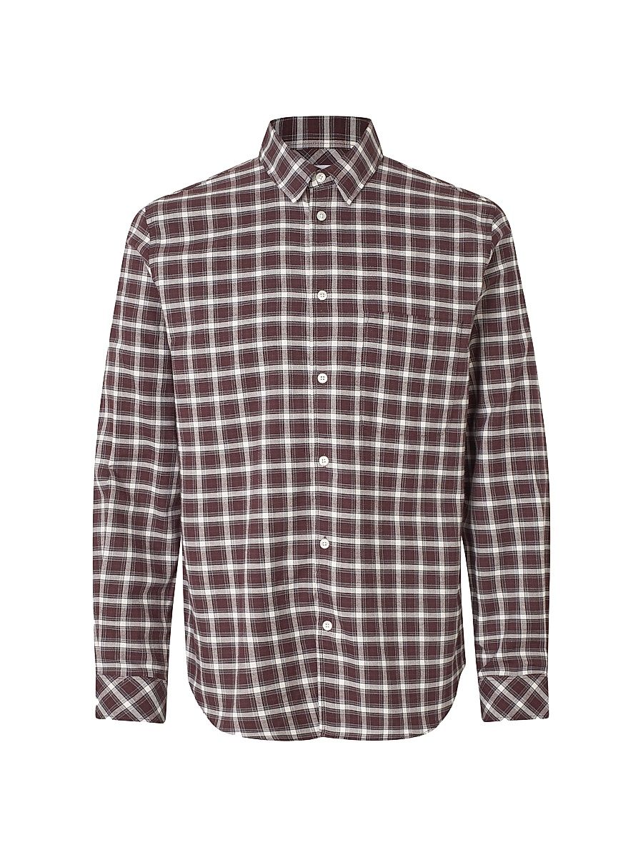 Men's Saliam NJ Cotton Shirt - Raisin Check - Size XL