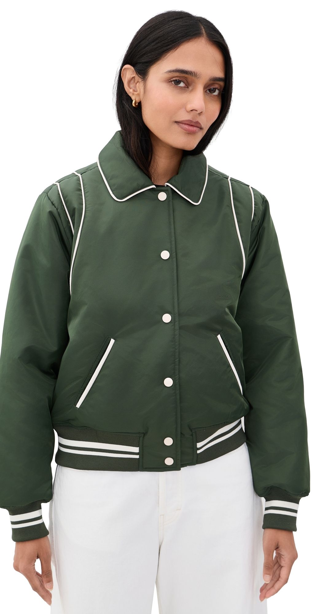 BLANKNYC Game Face Bomber Jacker Olive S