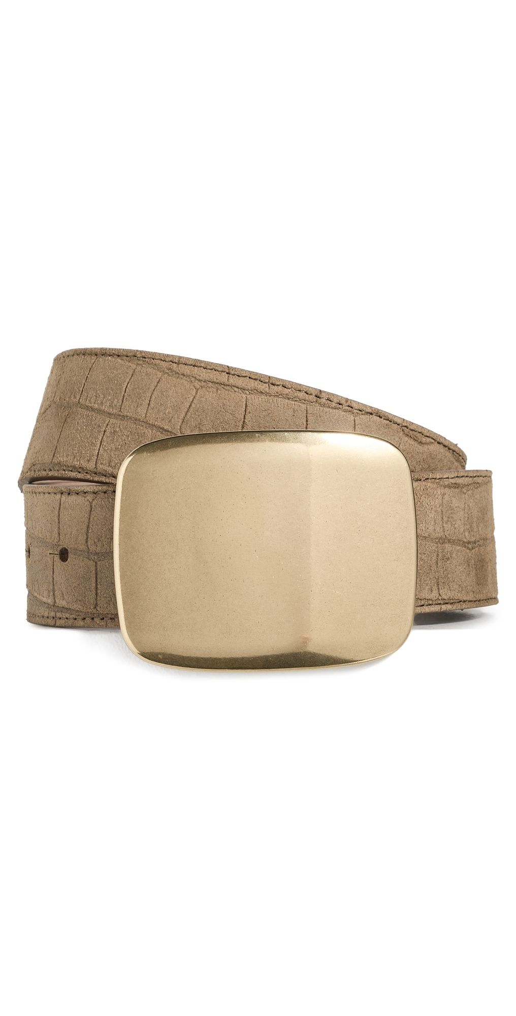 B-Low The Belt Leighton Croco Suede Belt Dark Moss/Brass XS