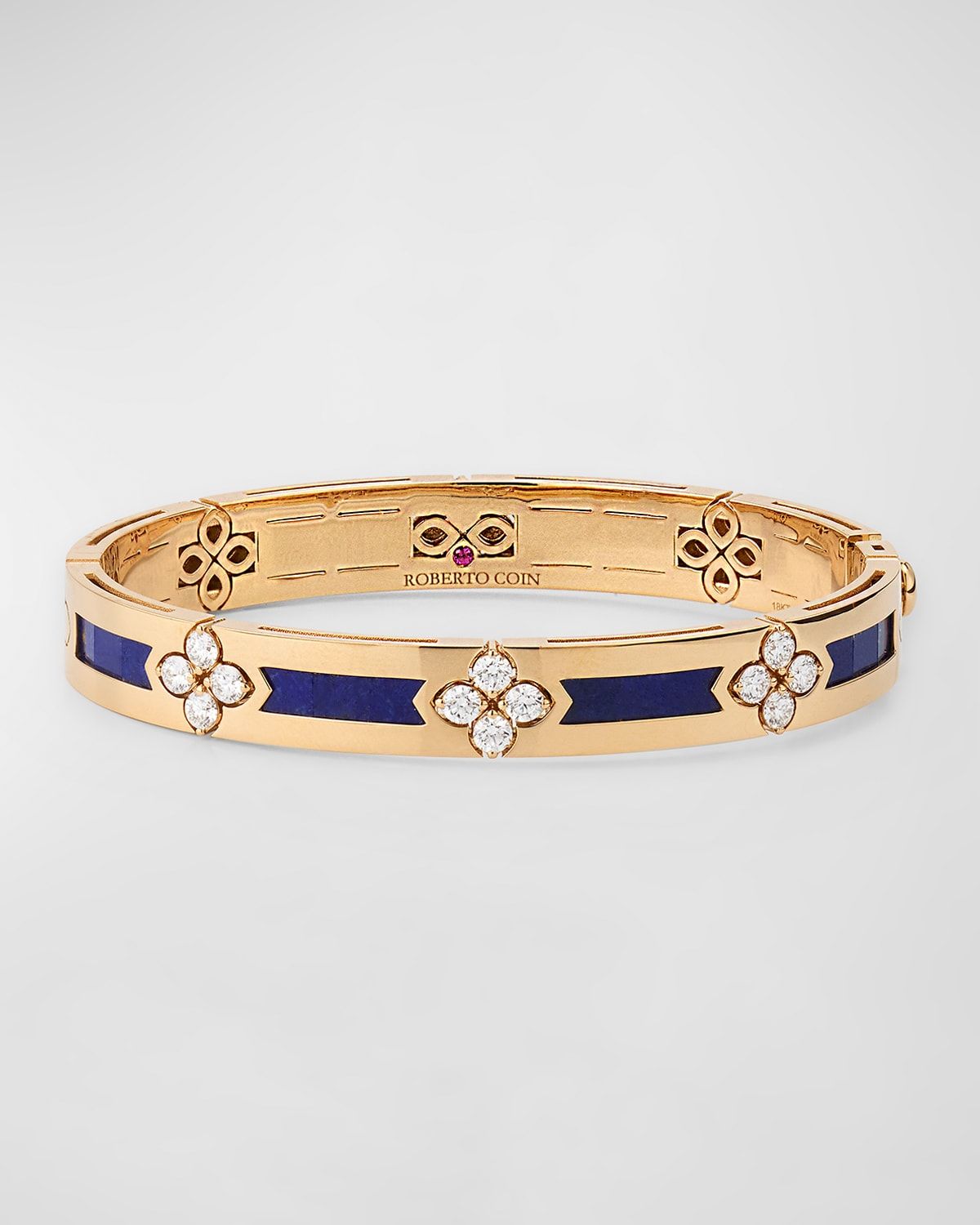 18K Rose Gold Diamond and Lapis Bracelet