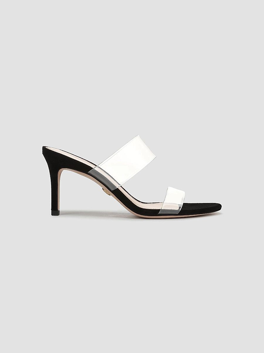 Veronica Beard Women's Asha 75MM Transparent Stiletto Sandals - Clear Black - Size 11