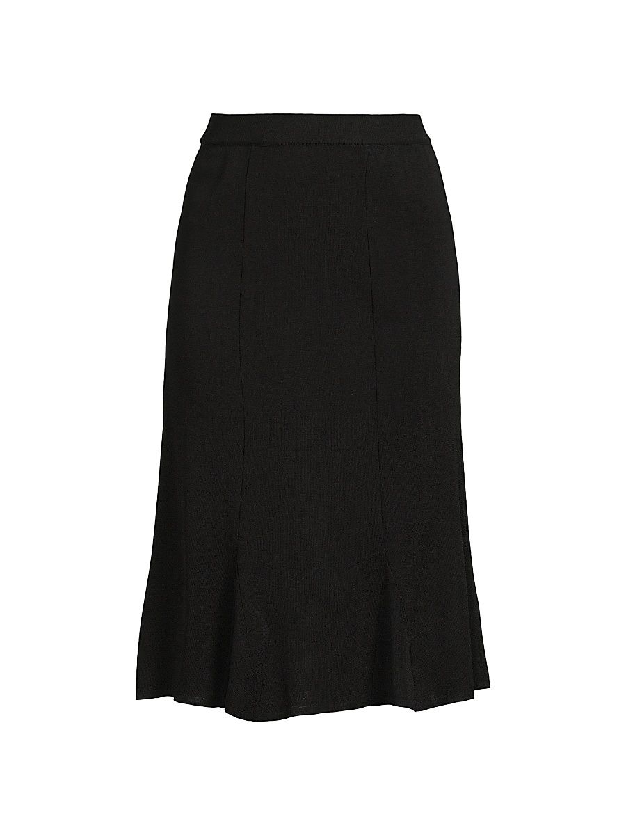 Women's Mylana Gored Knit Midi-Skirt - Black - Size XXL