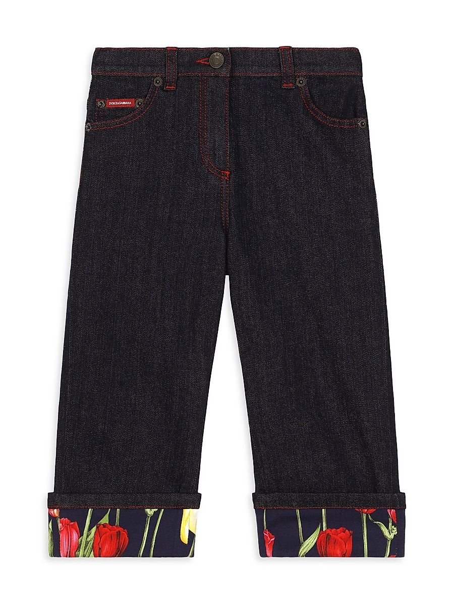 Little Girl's & Girl's Tulip Print Slim-Fit Jeans - Denim - Size 12