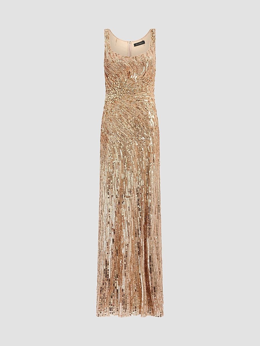 Jenny Packham Women's Solaris Sequin Gown - Illusion - Size 6