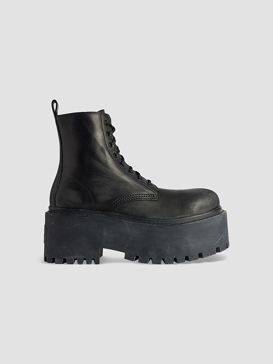 Balenciaga Women's Strike Platform Booties - Black - Size 11