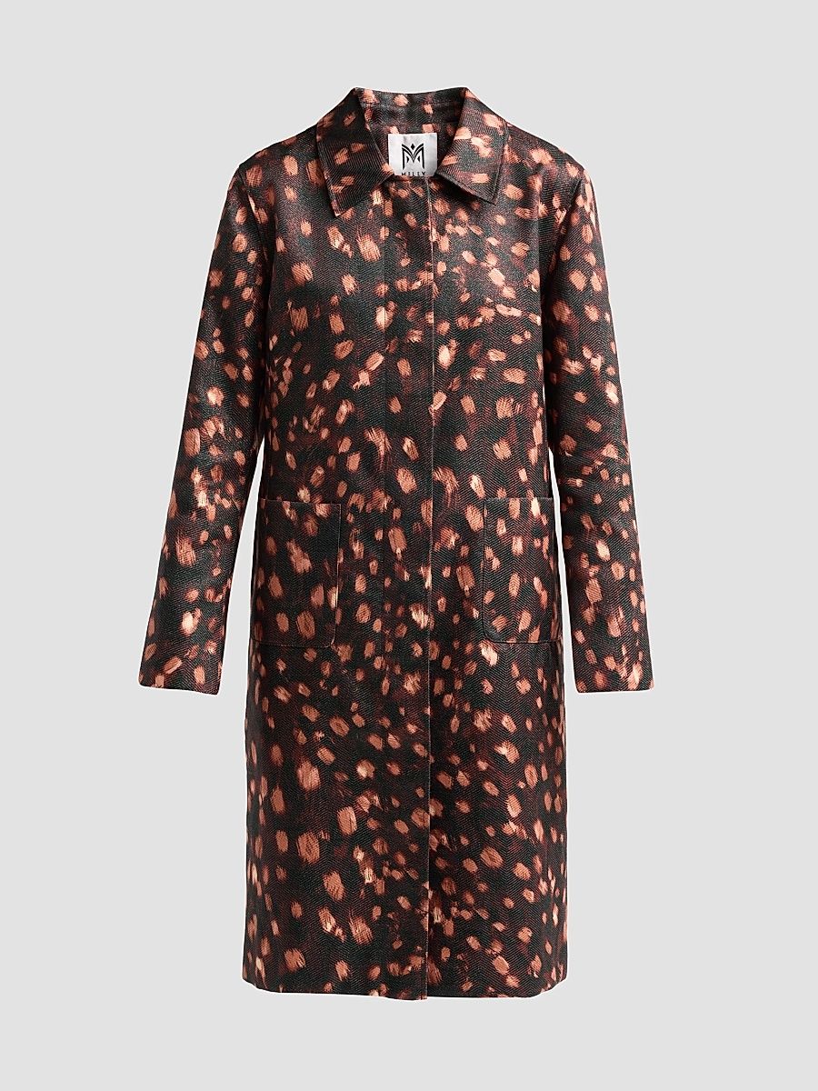 Women's Paityn Leopard-Print Jacquard Coat - Brown Black - Size 12