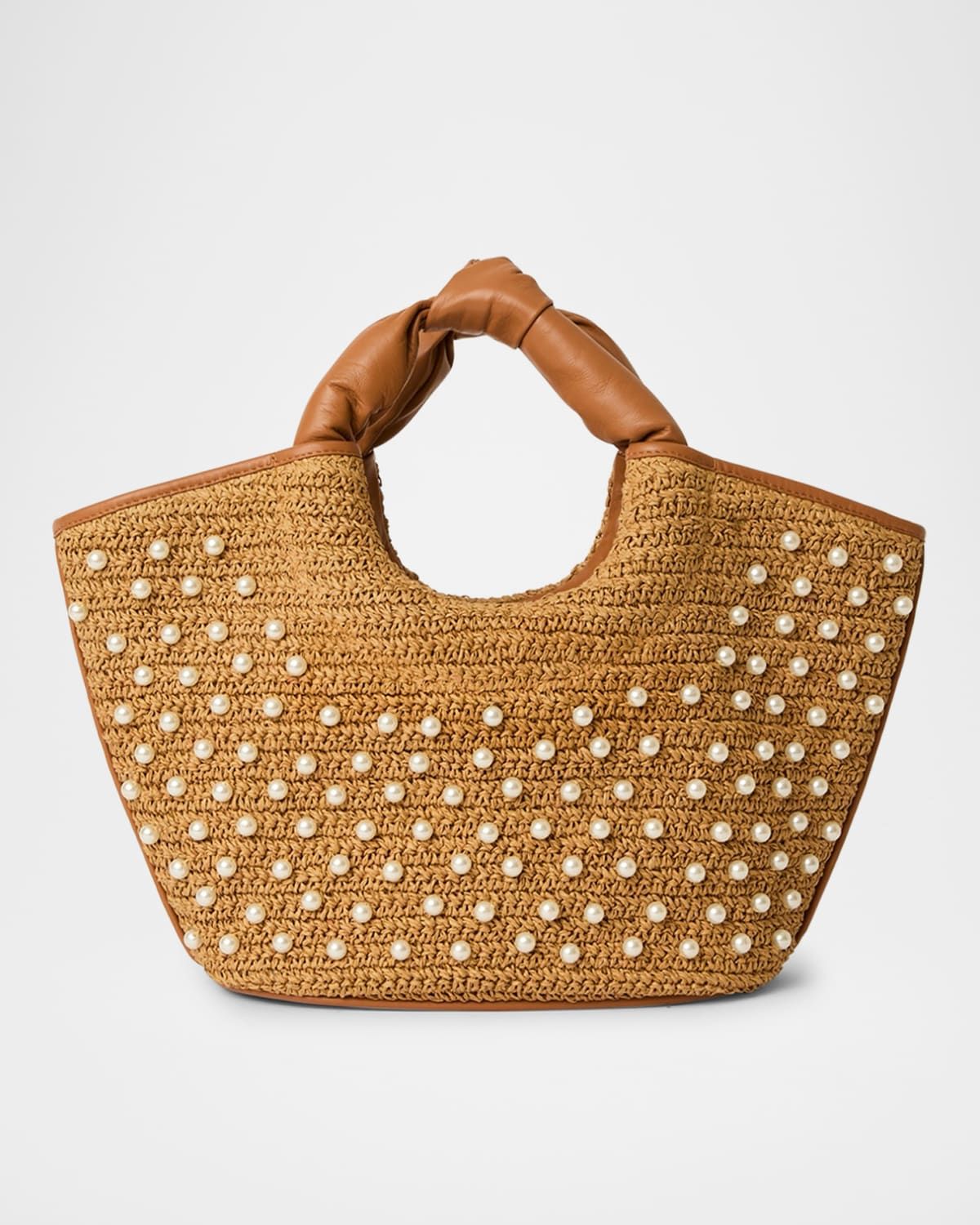 Florian Pearly Straw Tote Bag