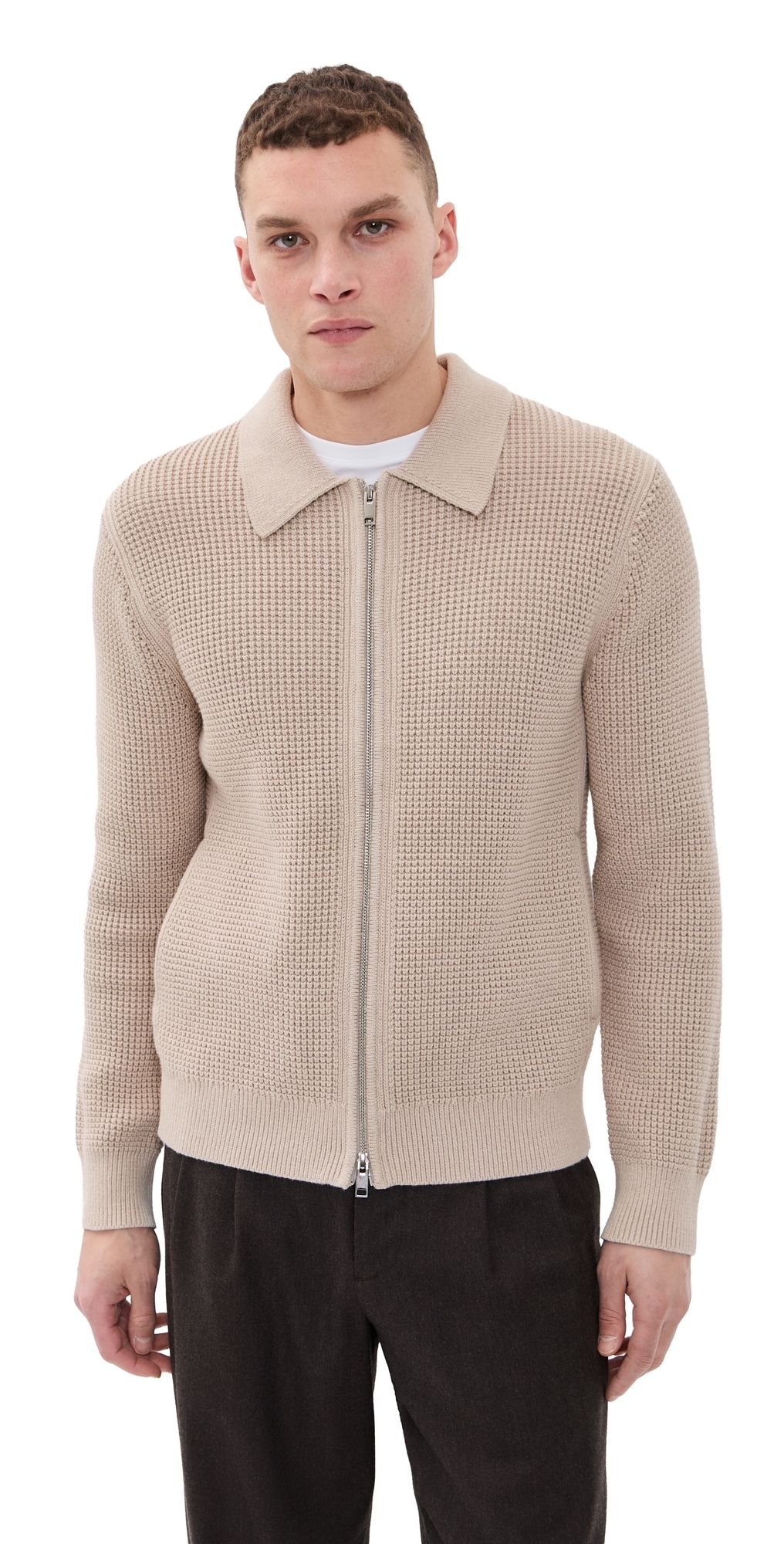 Theory Gary Cashton Fullzip Alabaster Melange XL