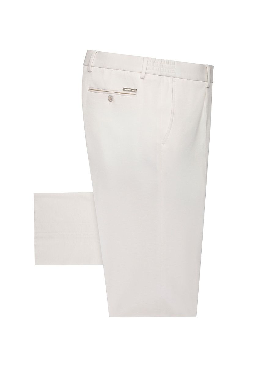 Men's Alpha Yarn Cashmere Trousers - White - Size 40