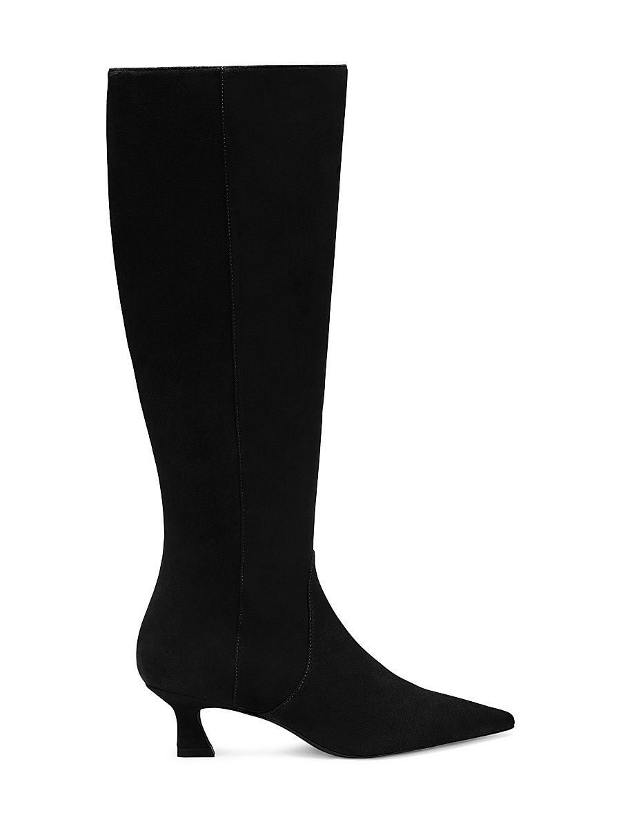 Women's Vinnie 50MM Suede Boots - Black - Size 9.5