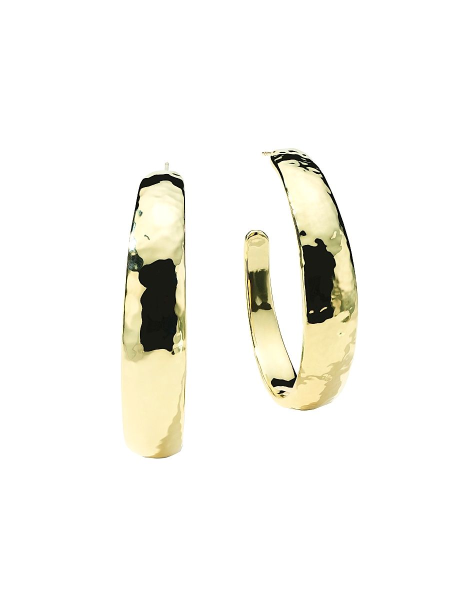 Women's Classico #4 18K Yellow Gold Tapered Hoop Earrings - Classico
