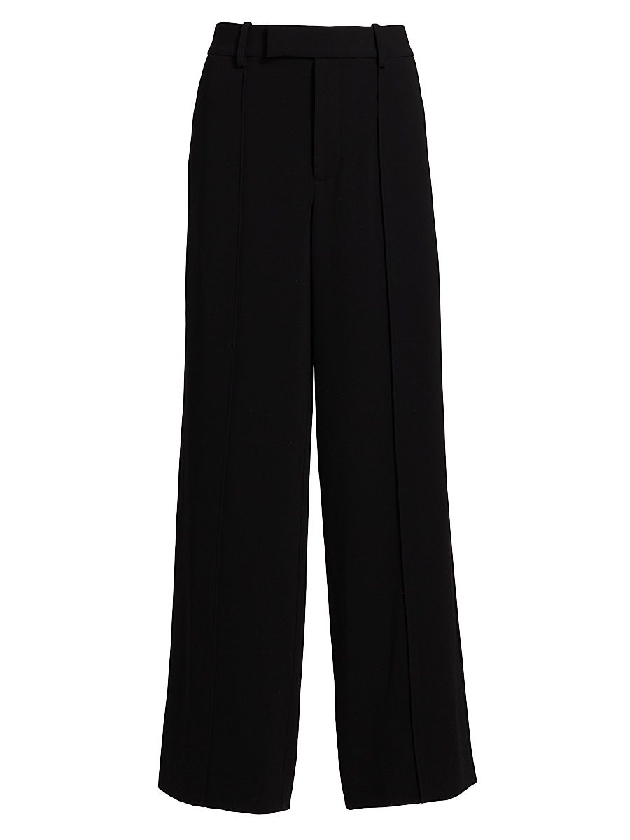 Women's Weyes Crêpe Straight-Leg Pants - Black - Size 14