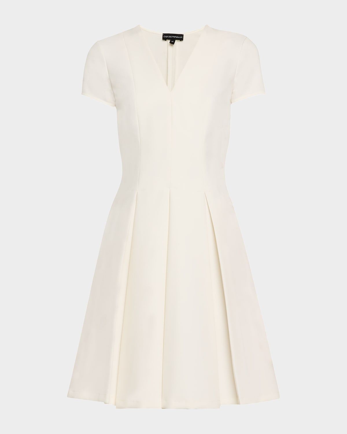 Emma Pleated V-Neck Mini Dress