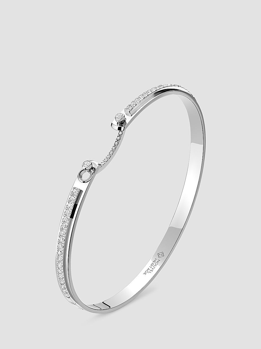 Women's Mood Tuxedo 18K White Gold & 0.73 TCW Diamond Bangle - White Gold