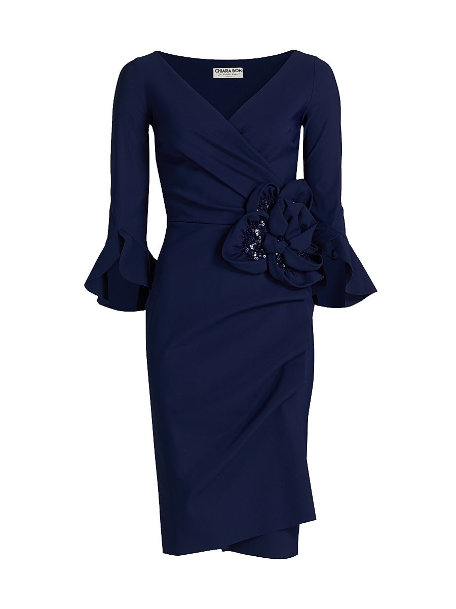 Women's Triana Mock Wrap Cocktail Dress - Blue Notte - Size 10