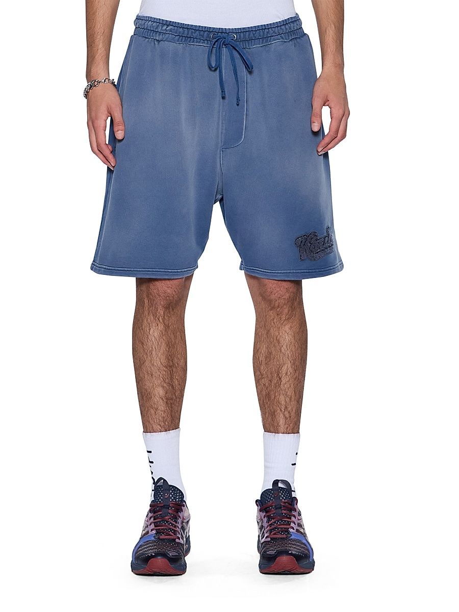 Men's Neo Nostalgia Logo Cotton Track Shorts - Dark Blue - Size XXL