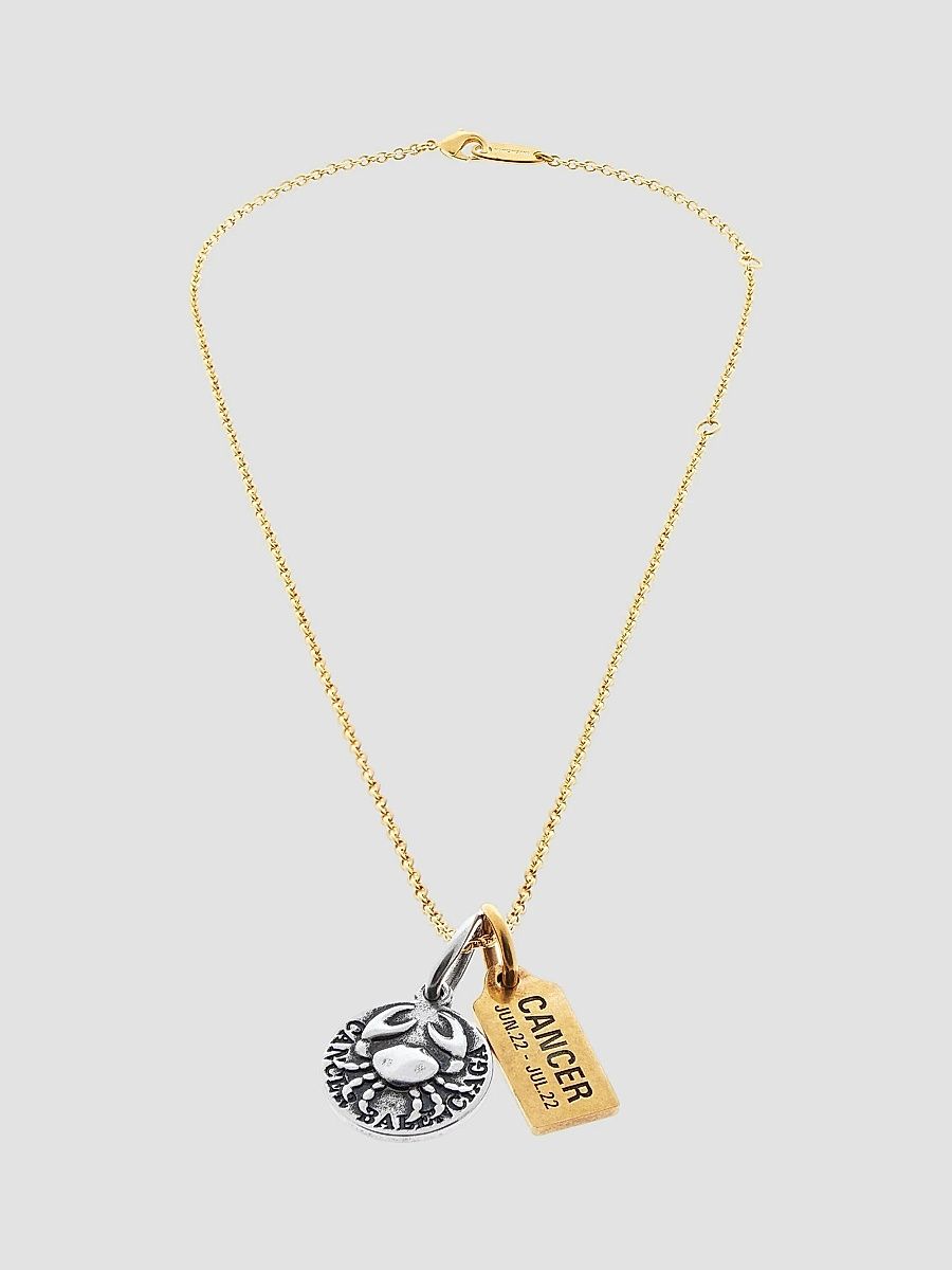 Balenciaga Men's Horoscope Cancer Necklace - Gold Silver