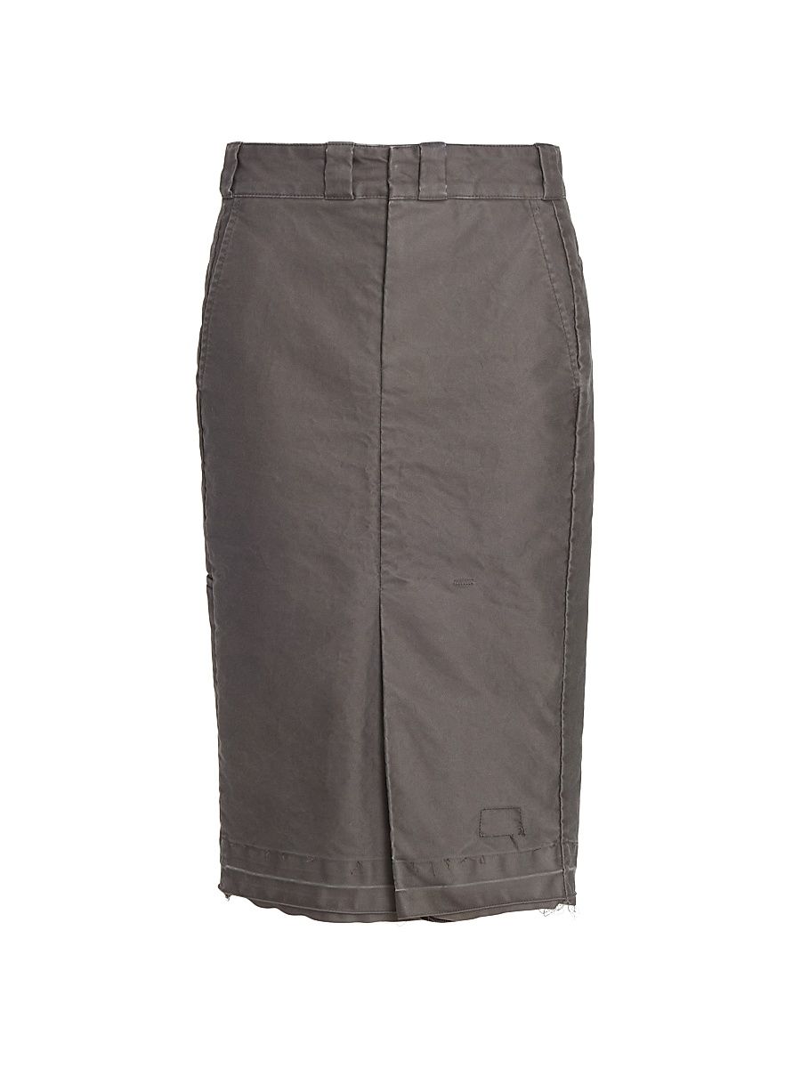 Women's Deconstructed Cotton Molskine Pencil Skirt - Carbon - Size 8