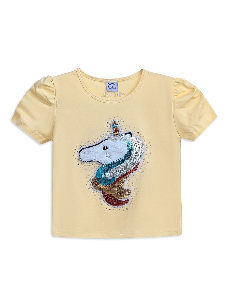 Baby Girl's, Little Girl's & Girl's Unicorn T-Shirt - Yellow - Size 8