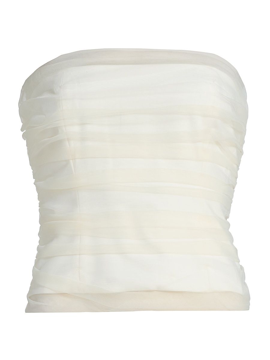 Women's Beau Gathered Strapless Top - Ivory - Size 12