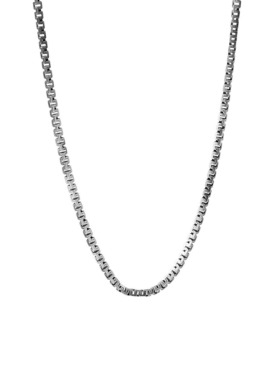 Men's Hellenica Rhodium-Plated Sterling Silver Chain Necklace - Silver