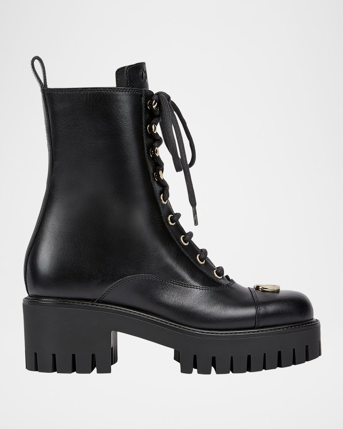Marmont GG Leather Combat Boots