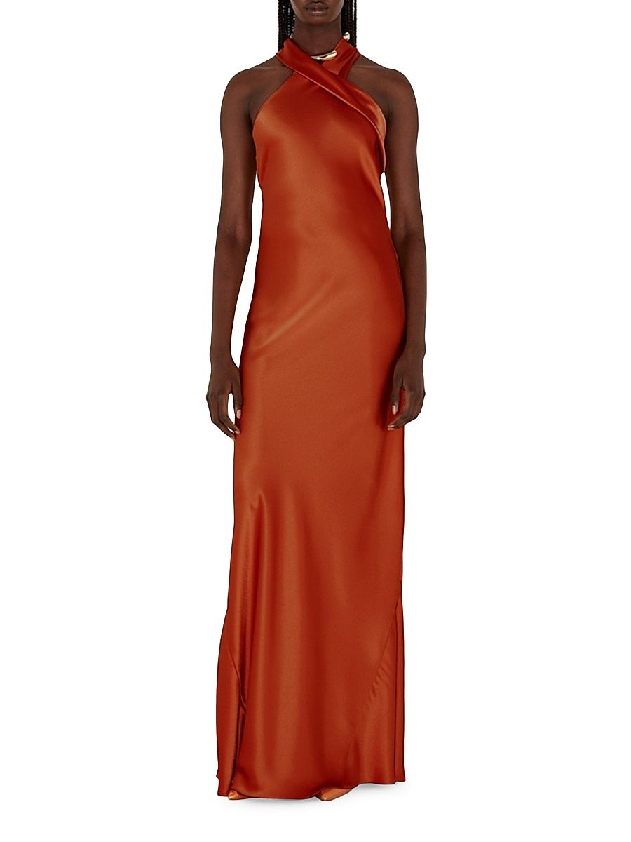 Women's Pandora Halter Column Gown - Cinnamon - Size 8