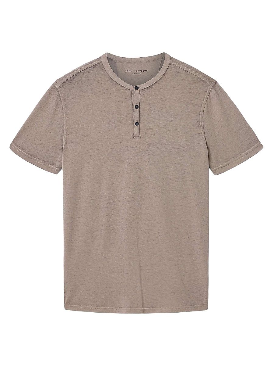 Men's Duke Short-Sleeve Henley Shirt - Haze Grey - Size Small