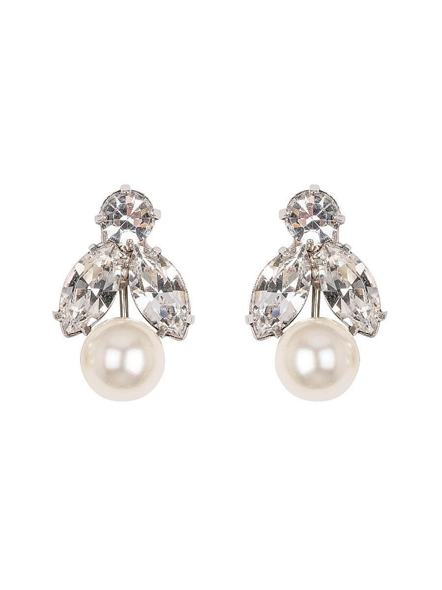 Women's Kaide Rhodium-Plated, Crystal & Imitation Pearl Drop Earrings - Silver