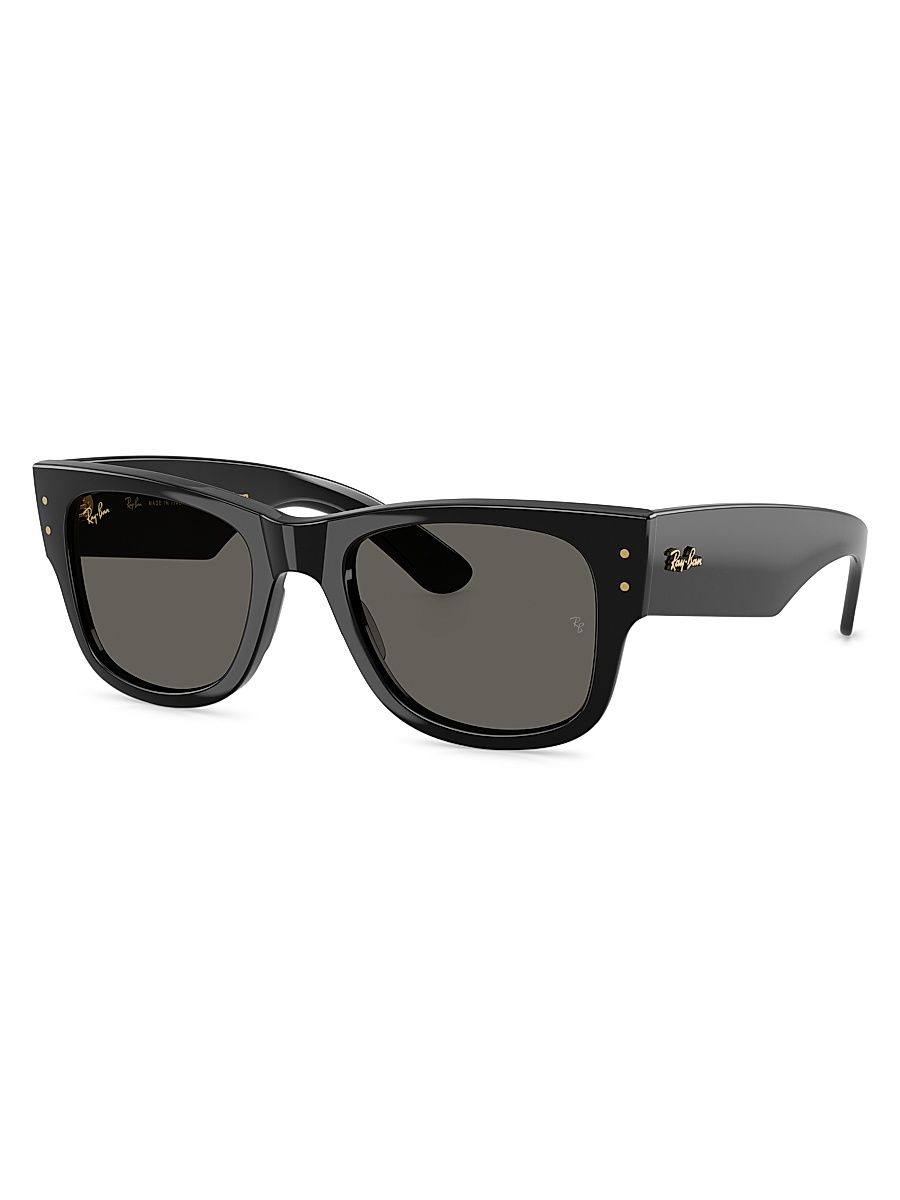 Men's Blacked Out Mega Wayfarer 51MM Square Sunglasses - Black