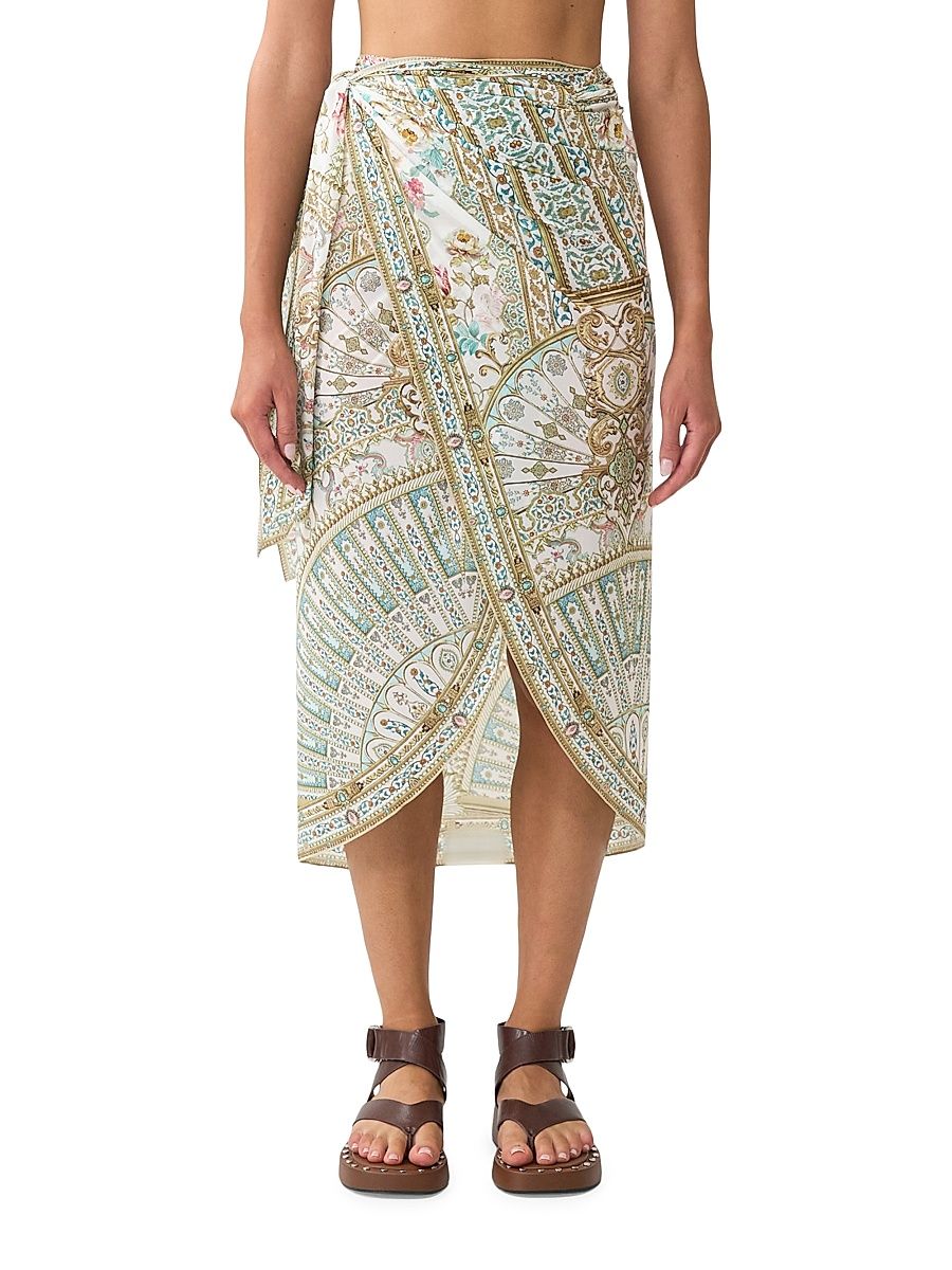 Women's Printed Side-Tie Long Sarong - Ottoman Dynasty - Size Large