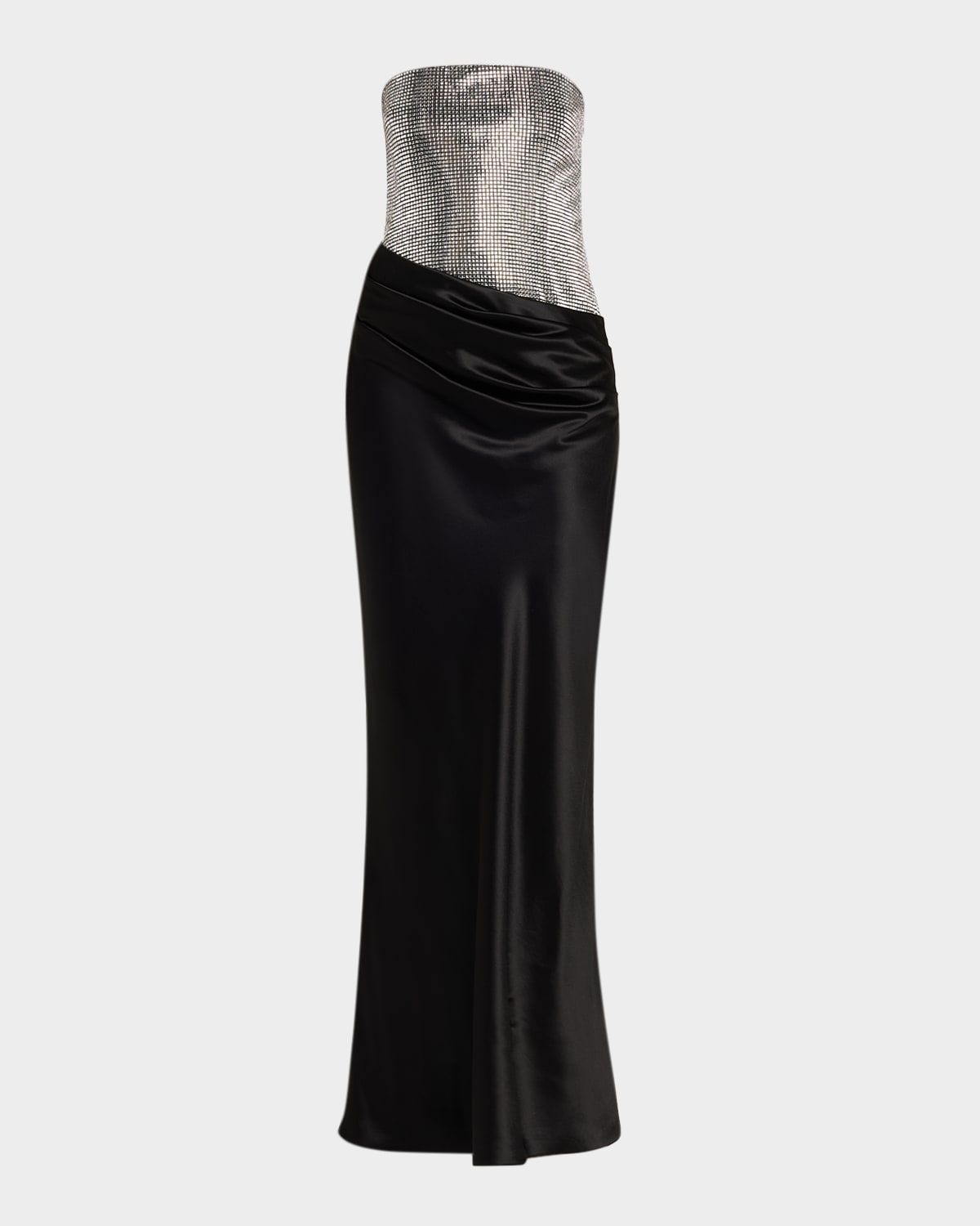 Alexandra Strapless Sequin Draped Dress