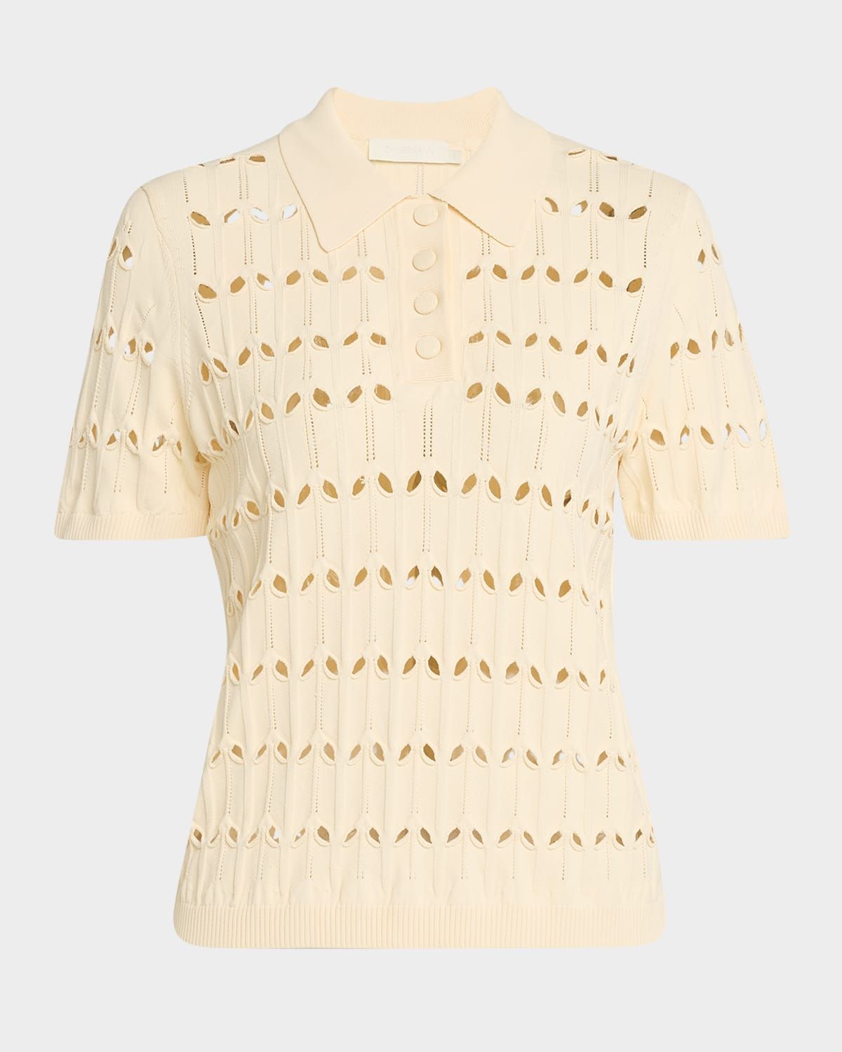 Rhiannon Pointelle Polo Top