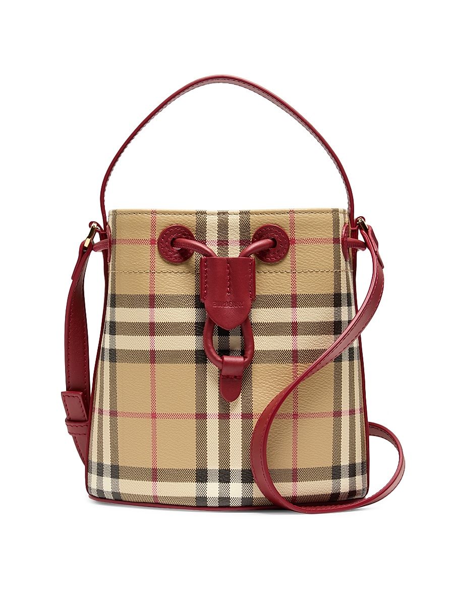 Women's Mini Check Bucket Bag - Vintage Check Ruby