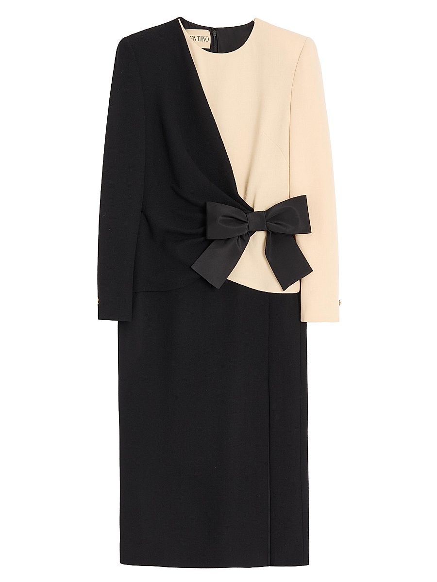 Women's Wool Crepe Midi Dress - Black Birch - Size 4