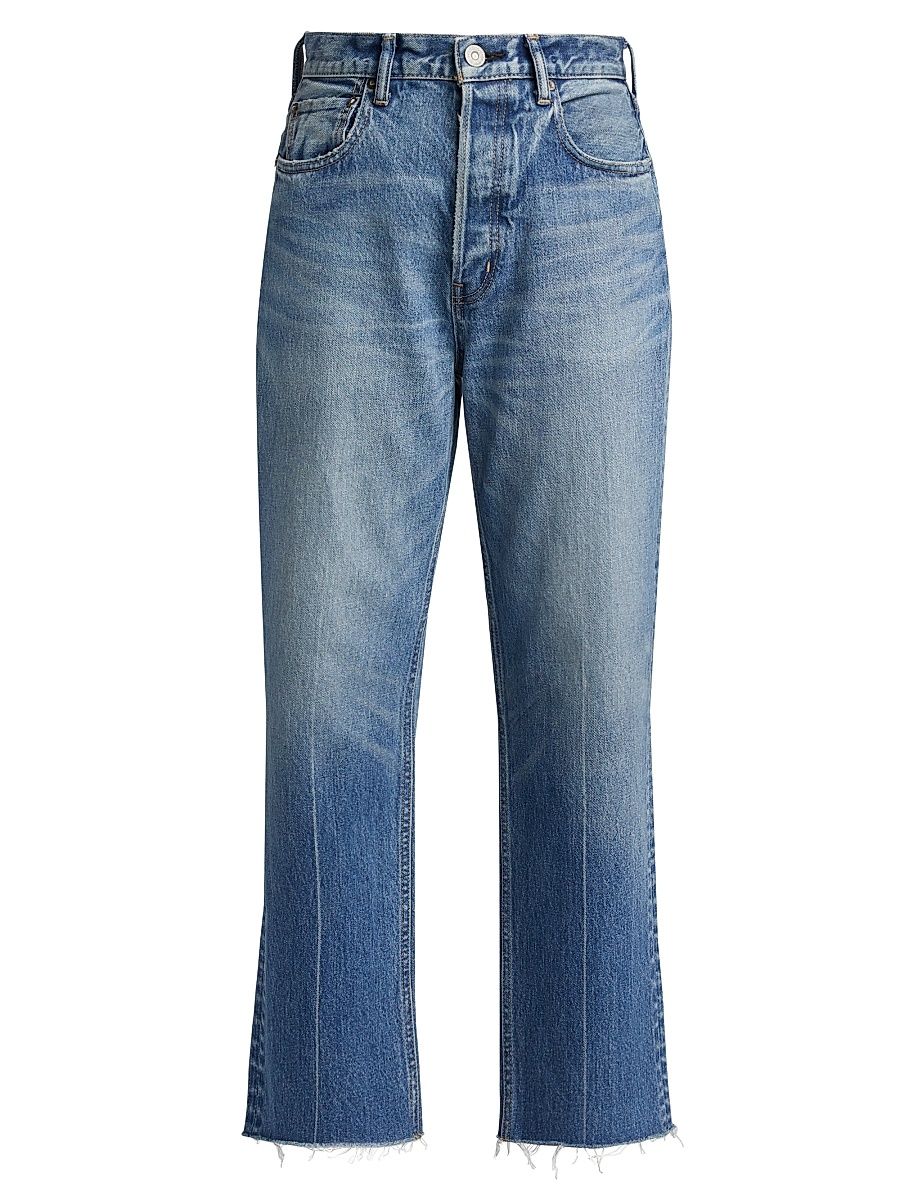 Women's Farmington Wide Straight-Fit Crop Jeans - Blue - Size 27