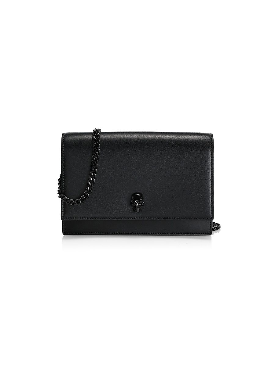 Women's The Small Skull Leather Bag - Black