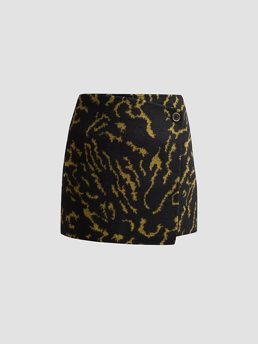 Women's Leyla Abstract Wool Mini Skirt - Amber - Size 12
