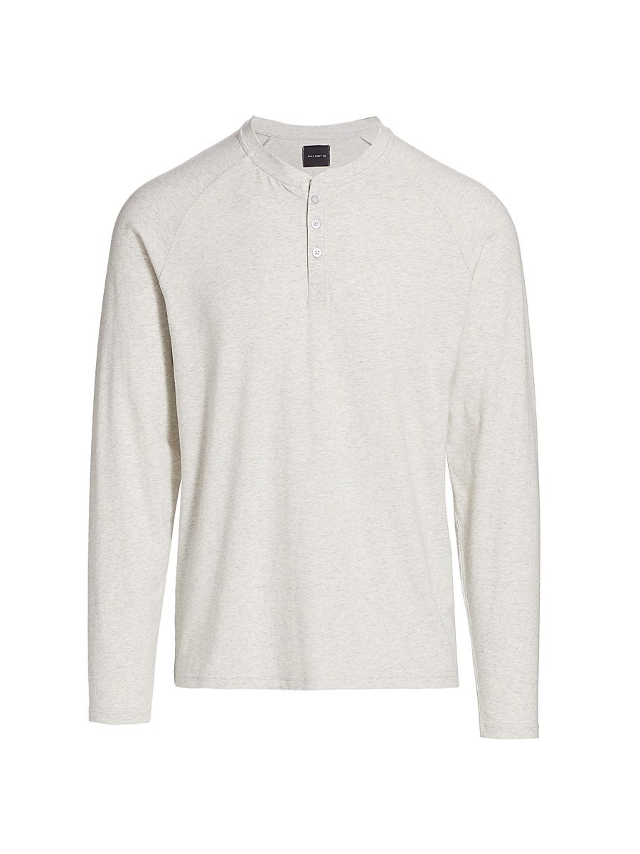 Men's COLLECTION Heathered Henley Pajama Top - Heathered Light Grey - Size XXL