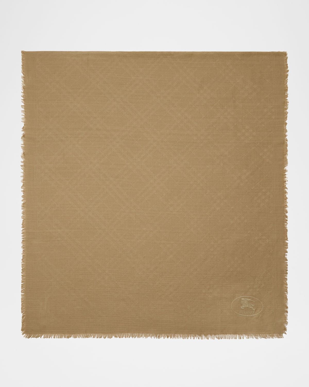 Wool & Silk Check Jacquard Scarf