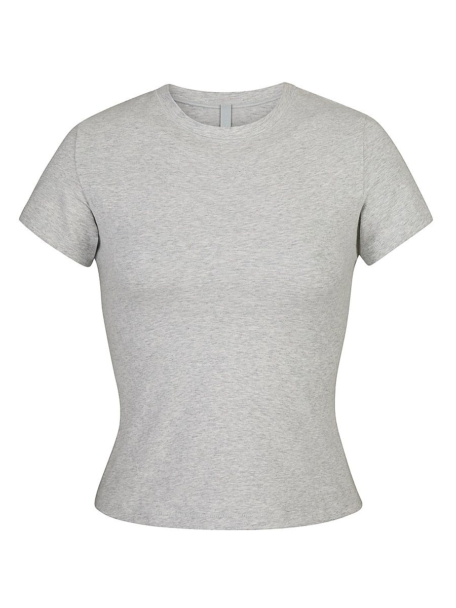 Women's Cotton Jersey T-Shirt - Light Heather Grey - Size XXS