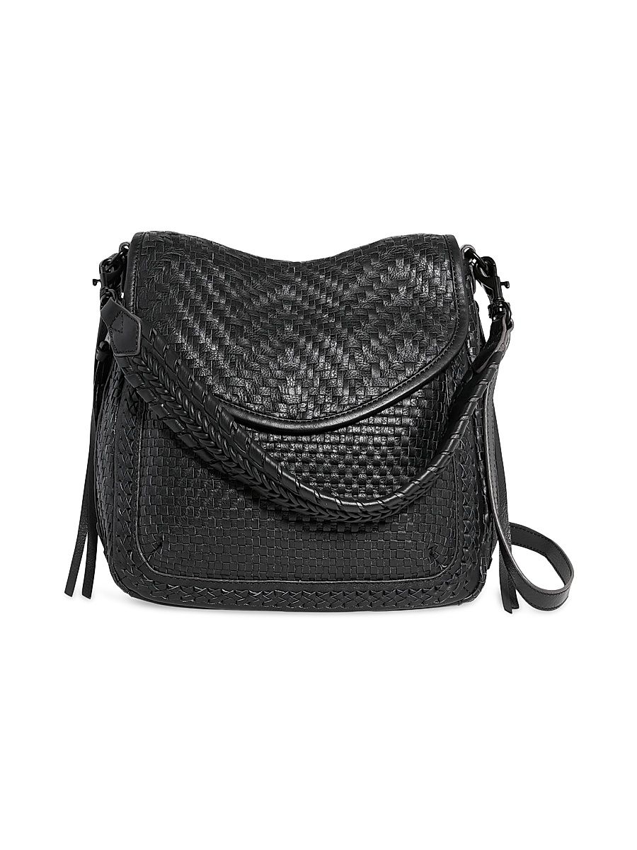 Women's All For Love Woven Zip Top Convertible Shoulder Bag - Black Woven