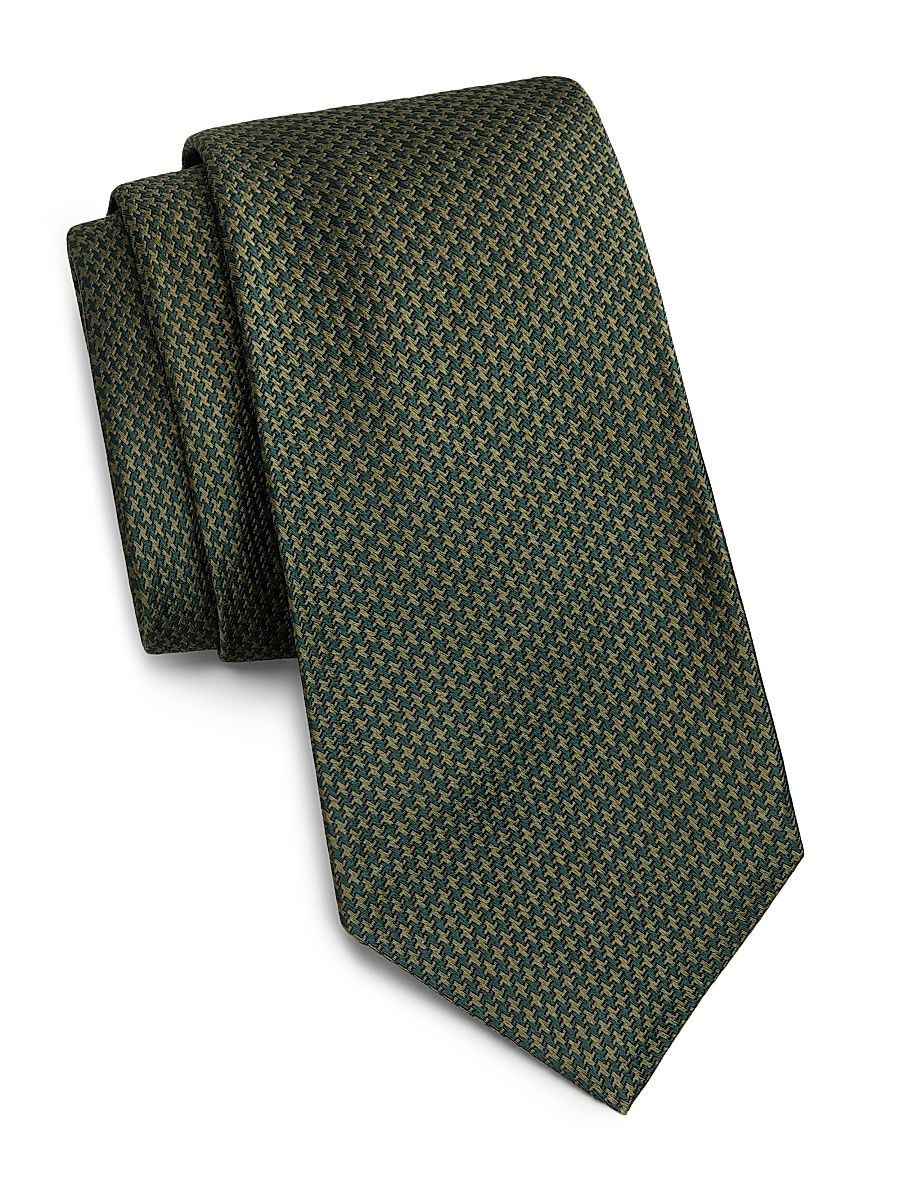 Men's Woven Silk Tie - Green