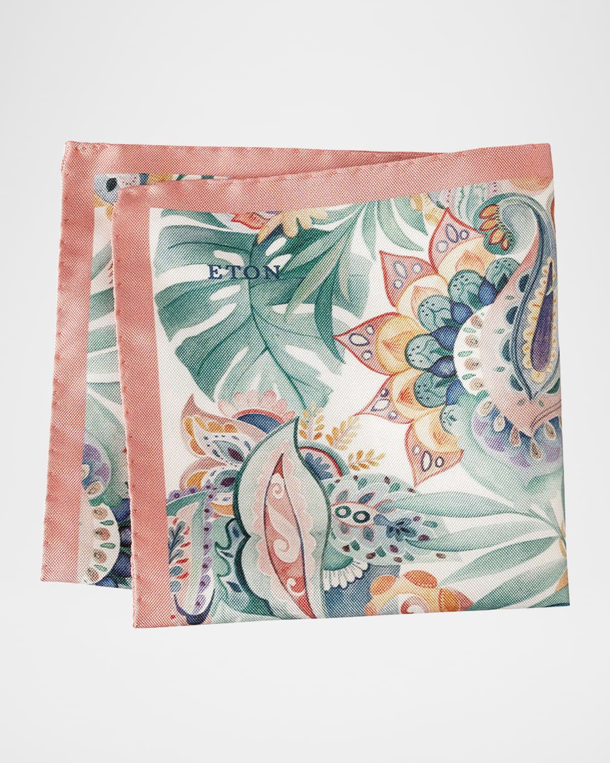 Men & apos;s Multi-Floral Silk Pocket Square