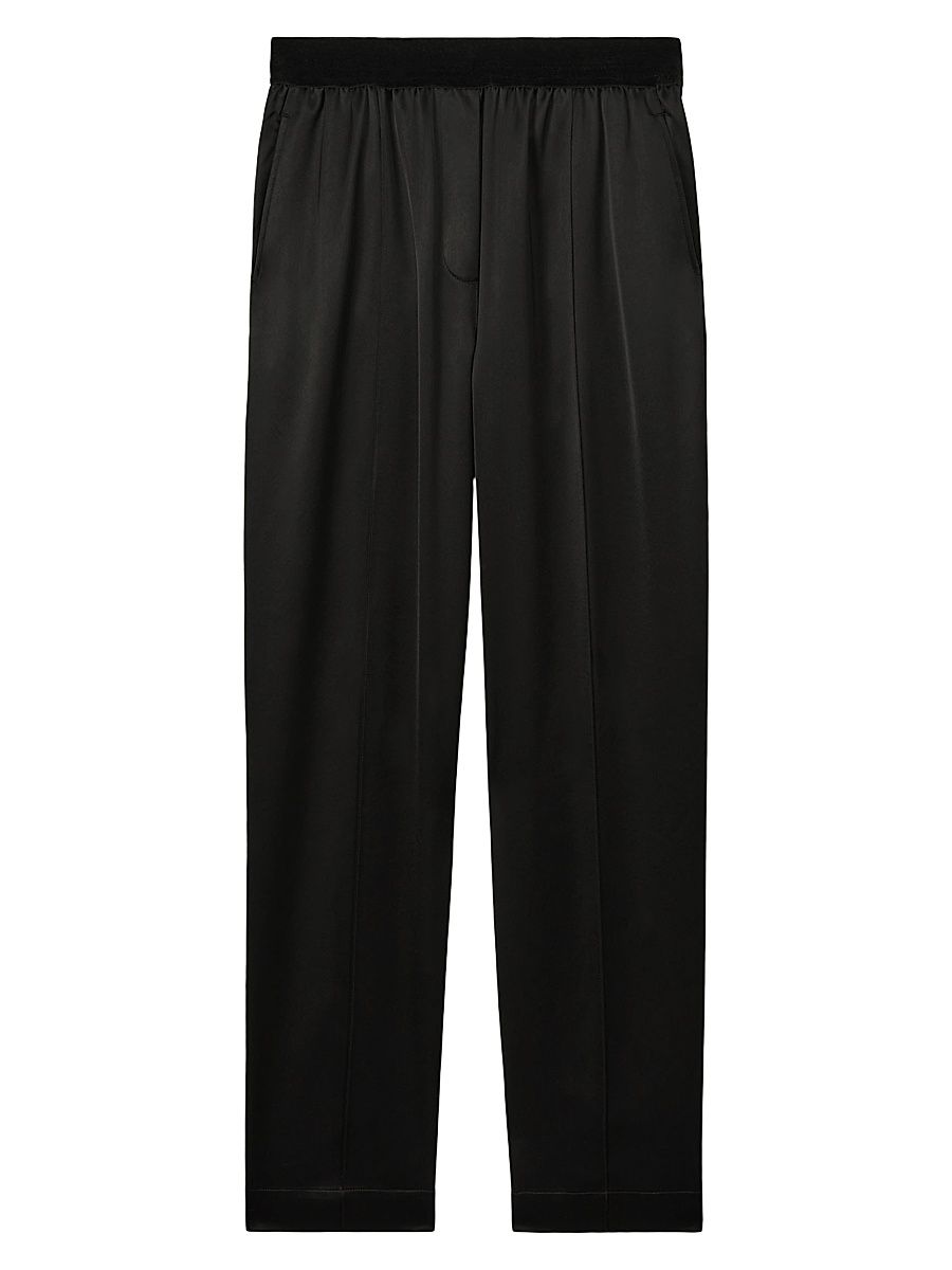 Women's Elea Satin Tapered Trousers - Black - Size 6
