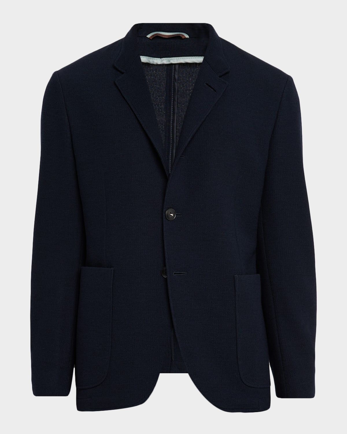 Men & apos;s Wool and Cotton Jersey Textured Blazer
