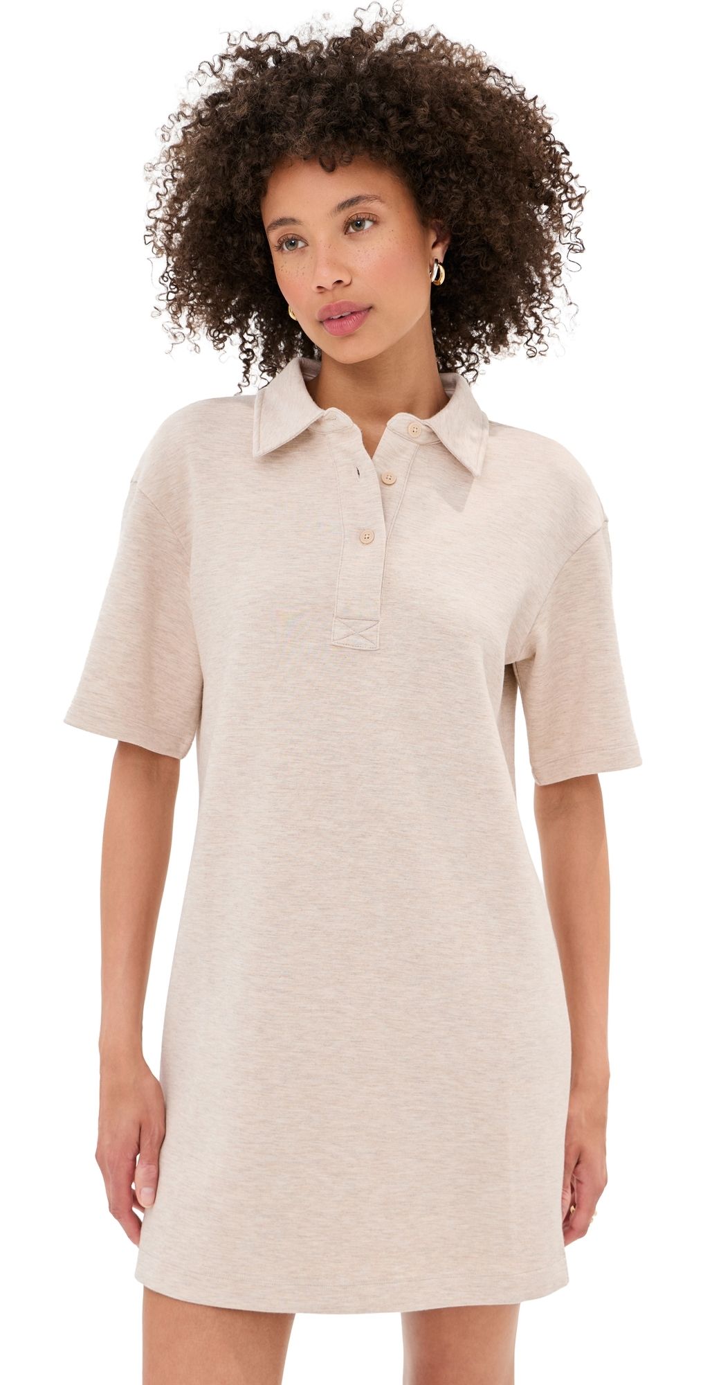 LE BOP Solene Polo Dress Heathered Oat L
