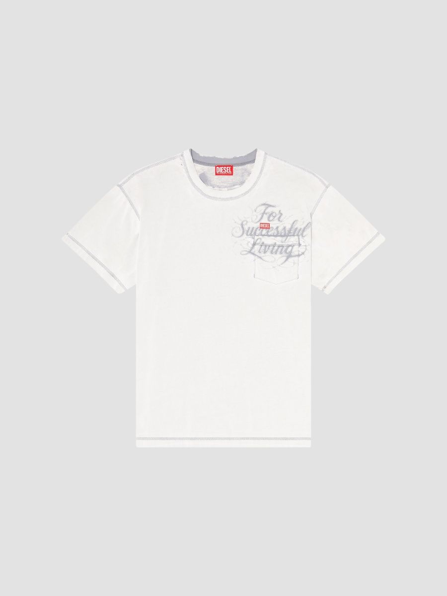 Diesel Men's Cotton Crewneck T-Shirt - White - Size XXL